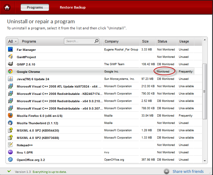 comodo programs manager